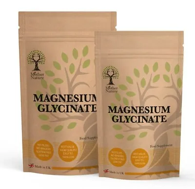 Magnesium Glycinate Capsules 650mg Best Quality UK Magnesium Supplement Vegan • £6.98