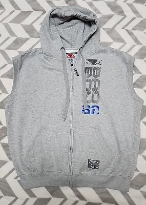 Bad Boy Dept 82 Hoodie Mens XL Grey  Zip Up Sweatshirt Sleeveless Fight Gear MMA • $49.99