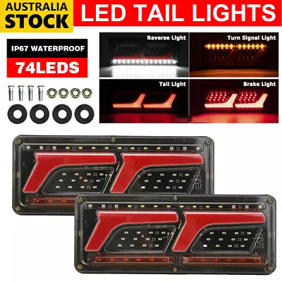 2PCS LED Tail Lights Trailer Ute Caravan Truck Stop Indicator Rear Lamp 12V • $24.99
