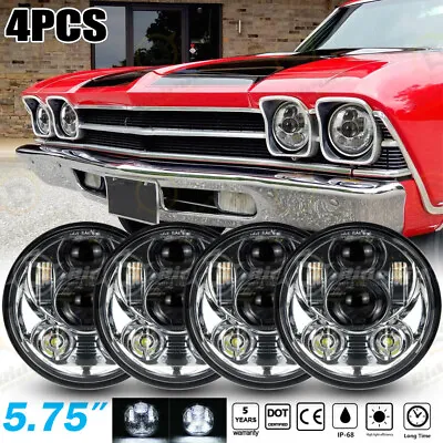4PCS 5.75  LED Headlights Hi/Lo Beam For Chevy Impala 1958-1976 Chevelle 1964-70 • $99.99