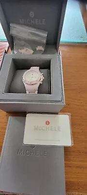 Michele Tahitian Diamond Pink Ceramic Watch Great Condition • $580
