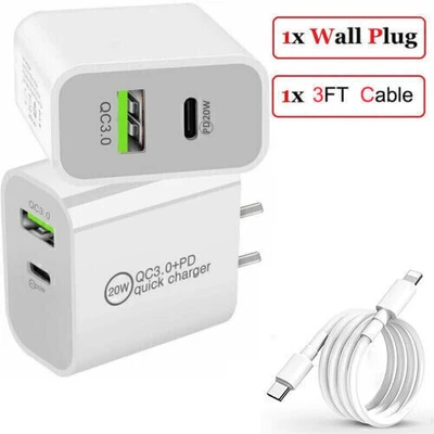 $4.16 • Buy 20W USB Type-C Wall Adapter Fast Charger PD Power For IPhone 14 13 12 8 Pro IPad