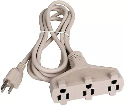 8FT SPT-3 16/3 Indoor Extension Cord 3-Outlet Power Strip 300V 3 Prong Beige ETL • $11.59