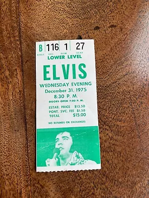 Elvis Presley - Original New Years Eve 12/31/1975 Concert Ticket Stub/program • $99.99