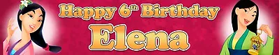 2 X Mulan Personalised Birthday Banners • $6.30