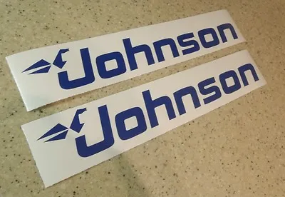 Johnson Vintage Outboard Motor Decals 12  BLUE FREE SHIP + FREE Fish Decal! • $12