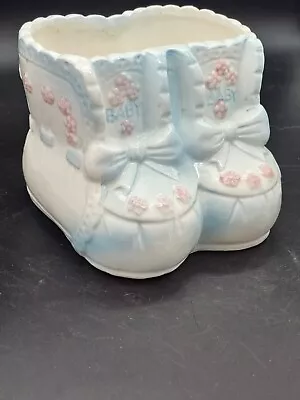 Vintage Baby Ceramic Planter By My-Neil Import Handcrafted Booties Vase Nursury • $12