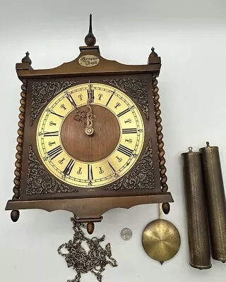 Vintage Linden Wall Mounted Mechanical Clock Complete CHIME WORKS PARTS/REPAIR • $0.99