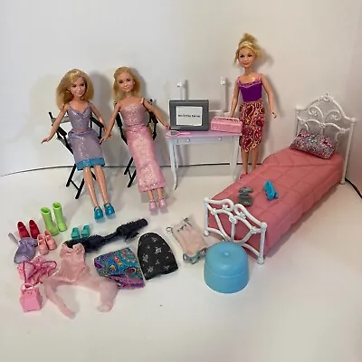 Vintage Mary Kate And Ashley Doll Lot Movie Magic Bedroom Let’s Hangout Bundle • $36.21