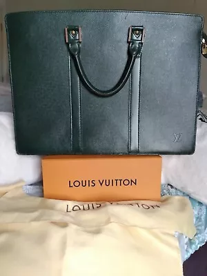 Authentic Louis Vuitton Briefcase Green Tiaga • $255