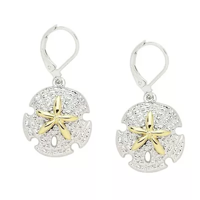 Sand Dollar Earrings Leverback Closure SILVER GOLD Starfish SeaLife Jewelry 0727 • $12.99