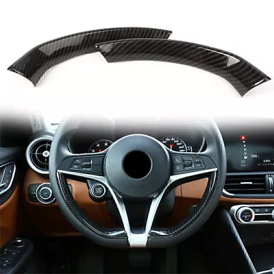 Carbon Fiber Interior Steering Wheel Cover Trim For Alfa Romeo Giulia 2017-2020 • $48.36