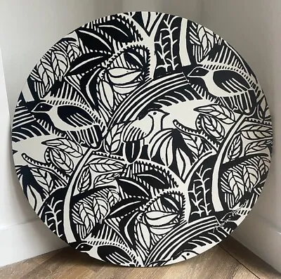 Vintage IKEA Fiona Howard Large Round Canvas Paradise Wall Art Monochrome RARE! • £175