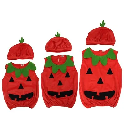 Halloween Baby Kids Boy Girl Pumpkin Fancy Dress+Hat Clothes Cosplay Costume MN • £7.65