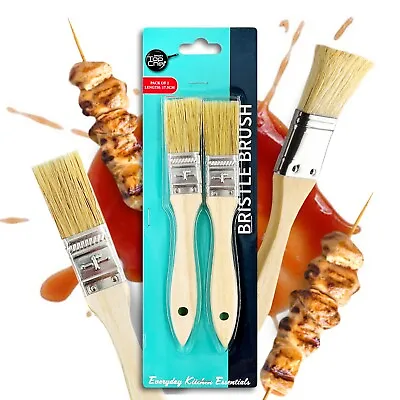 2pk Baking Pastry Brushes BBQ Oil Glazing Cooking Basting Grill Bristle Brush • $6.95