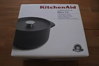 KitchenAid Cast Iron Casserole Pot With Lid 22cm 3.3L Unused • $60