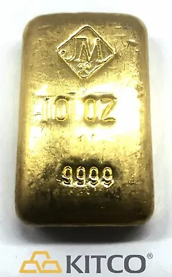 Vintage Johnson Matthey 10 Oz Fine Gold Poured Bar 9999 • $25800