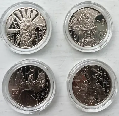 Egyptian Gods 4 Coin Set - 2023 Virenium - In Capsules • £65