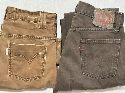 Lot Levi's 514 & Silver Tab Jeans Mens 31 Slim Straight Fit Brown Cotton  115 • $36.19