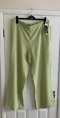 Ladies M&S Lime Green Trousers Size 20 Long. • £12