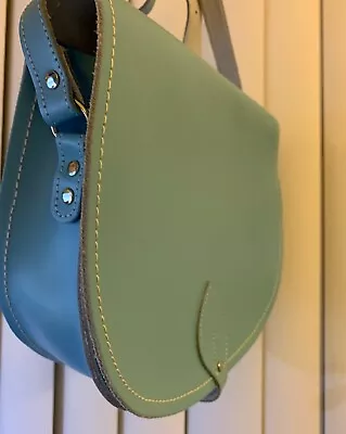 $60 • Buy Zatchels*Made In England*Gorgeous Babyblue* LEATHER SADDLE BAG Crossbody