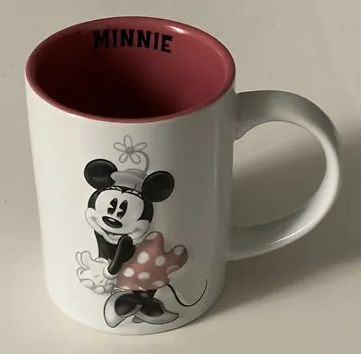 Disney Minnie Mouse By Jerry Leigh 3D Embossed Coffee Mug White And Pink Tea Cup • $5.62