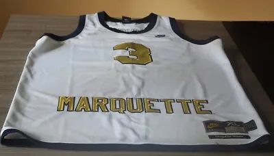 DWAYNE WADE #3 Marquette NIKE College Jersey XL Golden Eagles VTG • $80