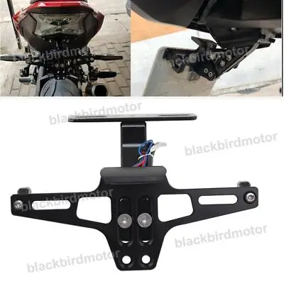 Motorcycle Fender Eliminator Kit License Plate Bracket Holder W/ LED Tail Light • $30.27