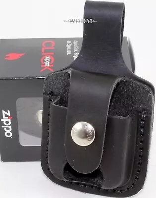 Zippo Black Leather Lighter Pouch/Case/Holder Belt Loop Sheath • $19.95