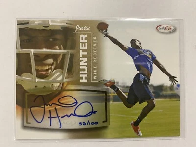 $3 • Buy 2013 SAGE Gold 93/100 Justin Hunter #21 Rookie Auto
