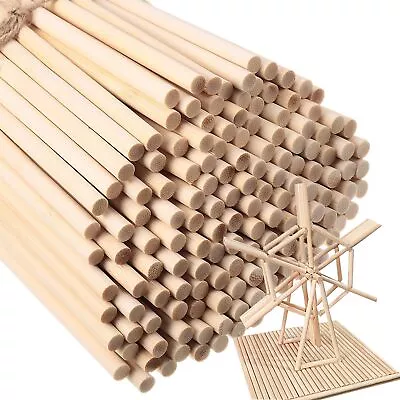 Geelin 600 Pcs Wooden Dowel Rods Bulk 1/4 X 6 Inch Round Wood Sticks For Craf... • $17.48