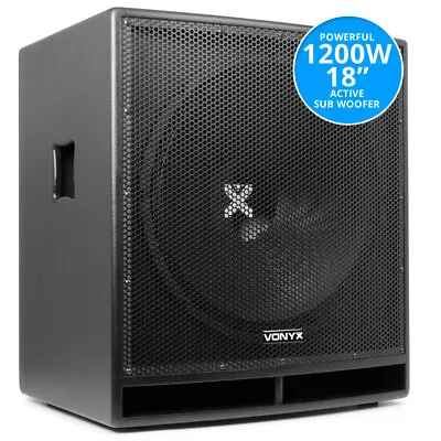 SWP18 18  Inch Active Powered Subwoofer Bass Bin Stage Club DJ PA Speaker 1200W • £459