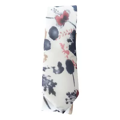 ORIGINAL PENGUIN White Blue Watercolor Floral Crepe Woven Slim Tie • $19.99