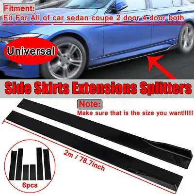 2M Universal Car Side Skirt Extension Rocker Panel Splitter Protector Lip UK • £24.95