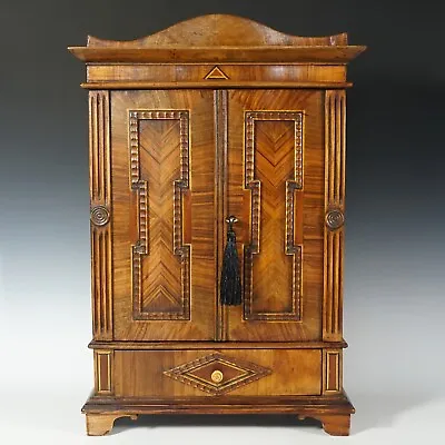 Antique Salesman Sample Wood Table Top Cabinet Miniature Doll Furniture Armoire • $1496.25