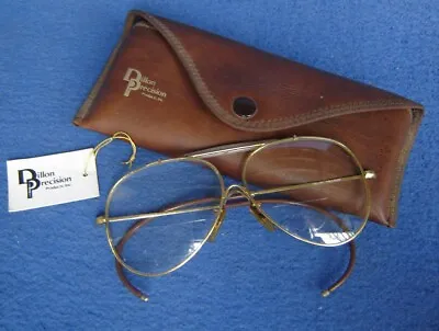 VTG DILLON PRECISION SHOOTING GLASSES W/CASE ~ Clear Range Ray-Ban Aviator Style • $29.48