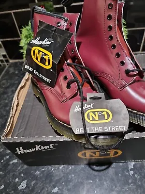 £85 • Buy NEW Hawkins No 1 Made In England Genuine Vintage Boots Ox Blood Red Size 3
