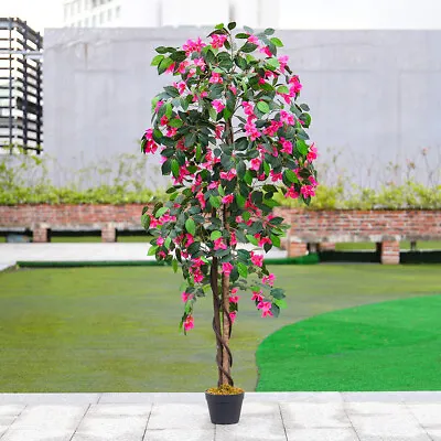 165cm Potted Azalea Artificial Flowers Tree Large Fake Plant Outdoor Home Garden • £65.95