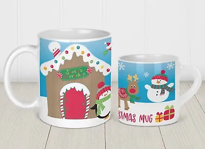 Personalised Printed Ceramic OR Plastic Childs Mug CHRISTMAS EVE Santa Workshop • £8.99