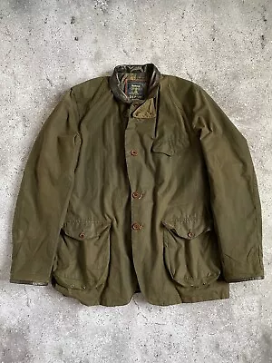 Vintage Barbour Dept B Men’s Dark Green Waxed Blazer Commander Jacket Size XXL • $470