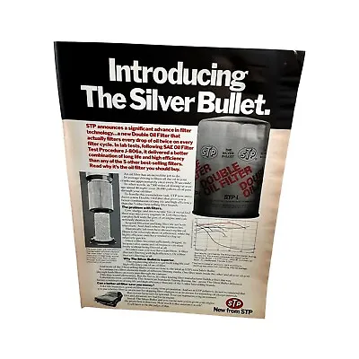 1976 STP Silver Bullet Oil Filter Ford Pinto Wagon Vintage Print Ad 70s Original • $9.99