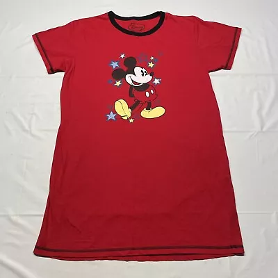 Disney Mickey Mouse T-Shirt Womens Large Night Top Moomoo Style Hipster Red Art • $12.99