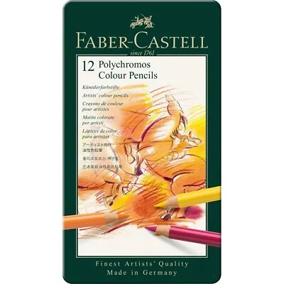 Faber-Castell Tin Of 12 Polychromos Artists' Pencils • £15.99