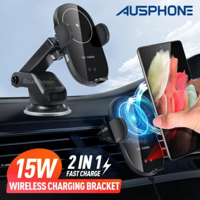 Automatic Clamp Wireless Car Charger Phone Holder Air Vent Mount Charging Dock • $26.95