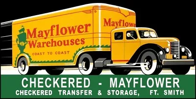 Mayflower Moving Checkered Transfer Truck NEW Sign 24x48  USA STEEL XL Size • $199.88