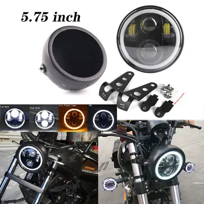 5.75  LED Headlight  + Housing Mount Bracket For Yamaha V-Star XVS 650 950 1100 • $55.28