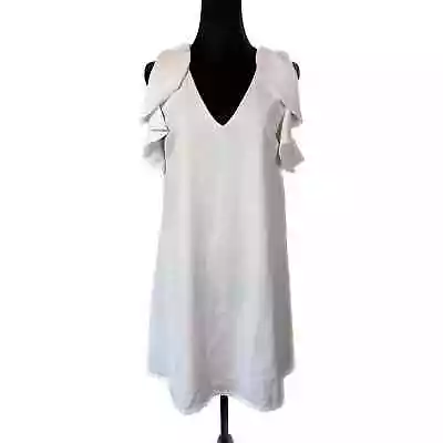 Eva By Eva Franco White Sleeveless Ruffles Sheath Mini Dress Size 6 0092 • $72