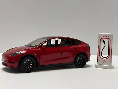 1:24 Tesla Model Y Diecast With Headlight & Taillight LED Red • $32