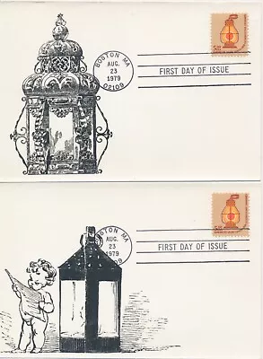 #1612 $5 Railroad Lantern Lot Of 2 Unknown Cards First Day Covers • $6.99