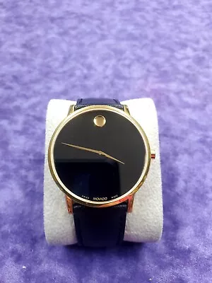 💥NEW 💥MOVADO Men's Watch 0607271 Museum Black Dial Swiss Quartz Gold 40mm • $349